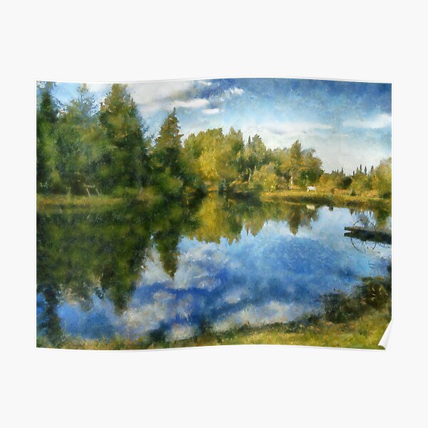 Lac Tardif painting Poster
