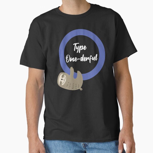 Vista previa del artículo con la obra «Tipo 1 Diabetes T1D Tipo One-Derful Conciencia perezoso en círculo azul», diseñado y vendido por JessieJune.