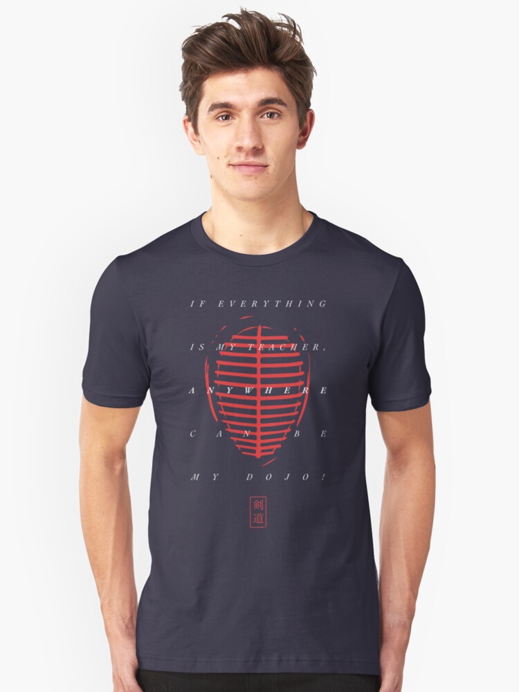 Alternate view of Kendo Mask - If everything is my teacher, anywhere can be my Dojo! Slim Fit T-Shirt