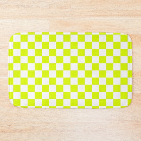 Item preview, Chartreuse Yellow And White Checkerboard Pattern designed and sold by rewstudio.