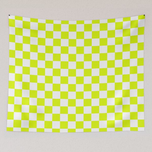 Item preview, Chartreuse Yellow And White Checkerboard Pattern designed and sold by rewstudio.