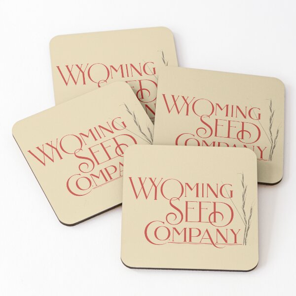 Wyoming Seed Orange and Brown Logo Coasters (Set of 4)