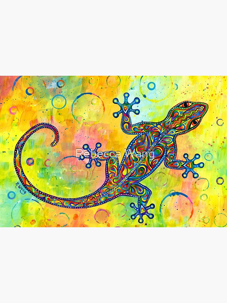 Electric Gecko Psychedelic Paisley Lizard by lioncrusher