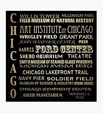 Chicago Illinois Famous Landmarks Photographic Print
