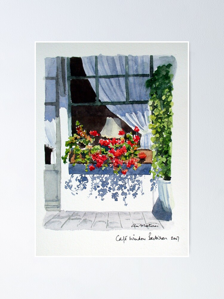 “Café Window” Poster for Sale by annmortimerart | Redbubble