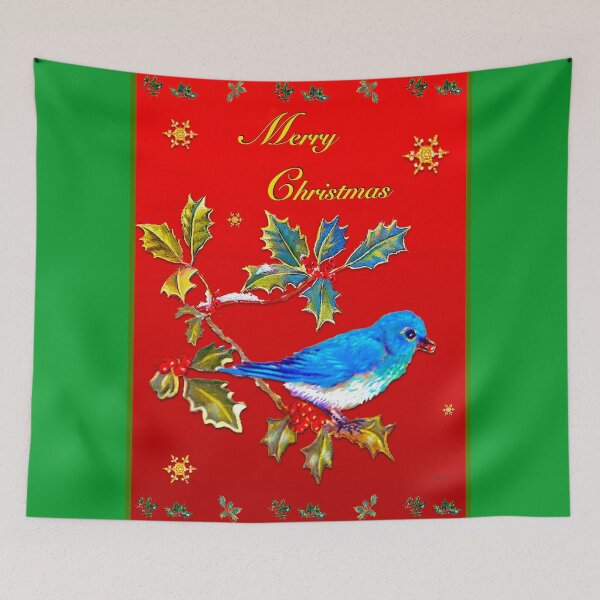 Item preview, MERRY CHRISTMAS BLUE BIRD designed and sold by Judy Mastrangelo.