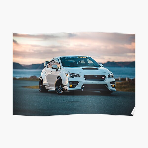 wrx sti car in sunset Poster