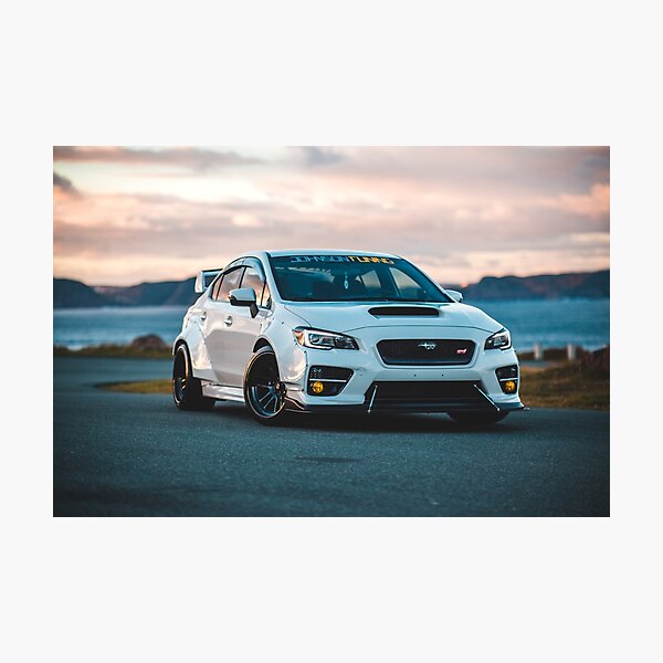 wrx sti car in sunset Photographic Print
