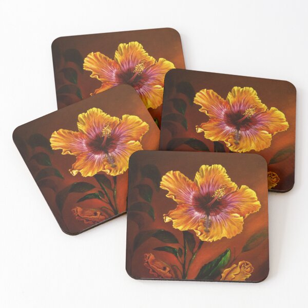 Item preview, Orange painted hibiscus designed and sold by Zina Stromberg.
