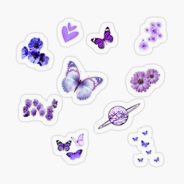 Tiny Blue and Purple Butterfly Glitter Sticker – The Regal Find