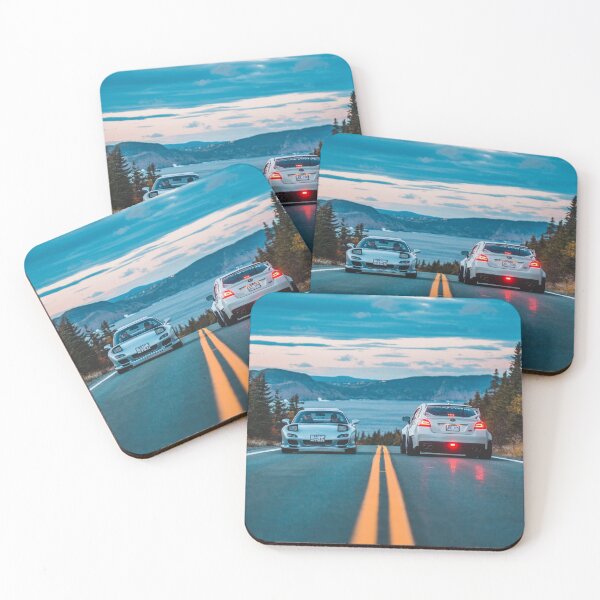 Item preview, two cars parked on steep road designed and sold by erikallen920.