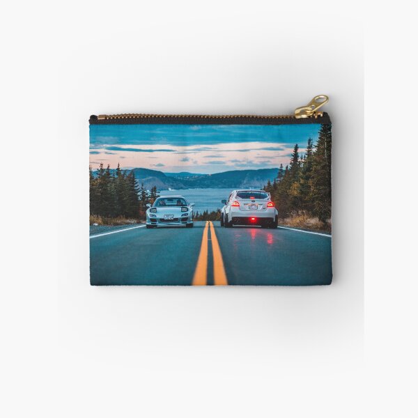 Item preview, two cars parked on steep road designed and sold by erikallen920.