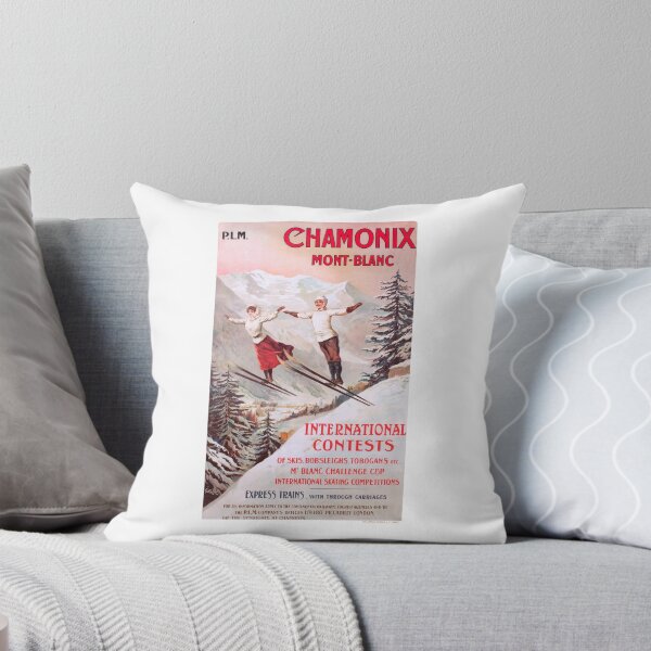 Item preview, 1910 France Chamonix Skiing PLM Travel Poster designed and sold by retrographics.