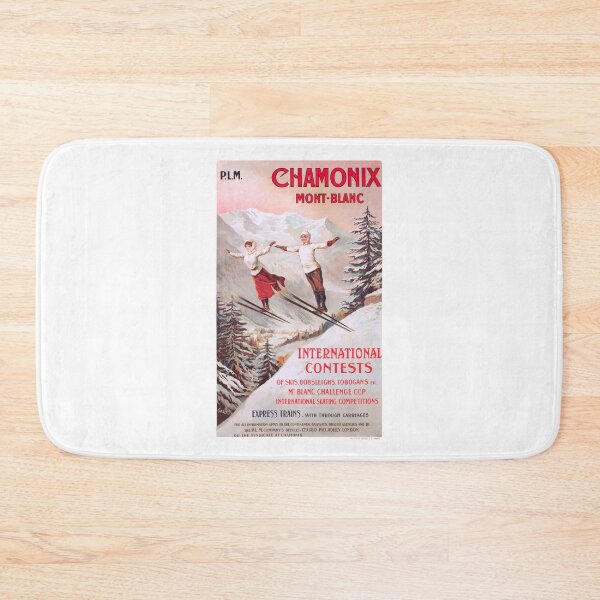 Item preview, 1910 France Chamonix Skiing PLM Travel Poster designed and sold by retrographics.