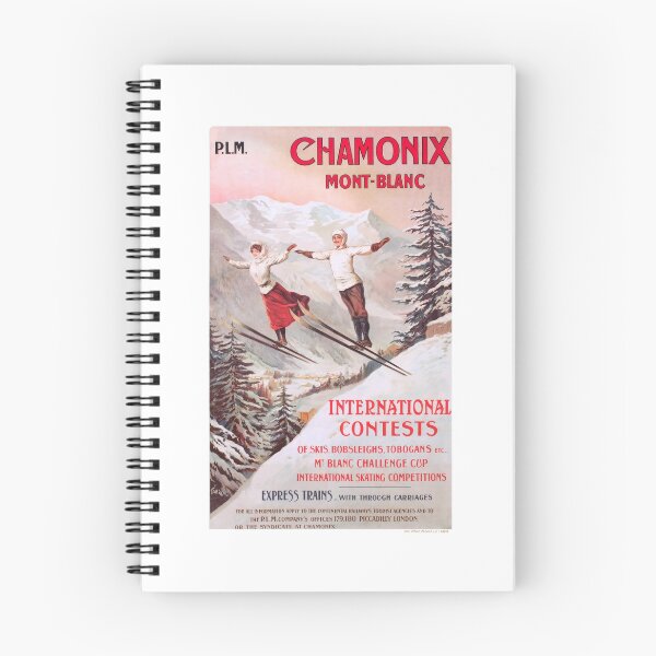 Item preview, 1910 France Chamonix Skiing PLM Travel Poster designed and sold by retrographics.