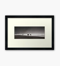 Surfers at Hell's Mouth Framed Print