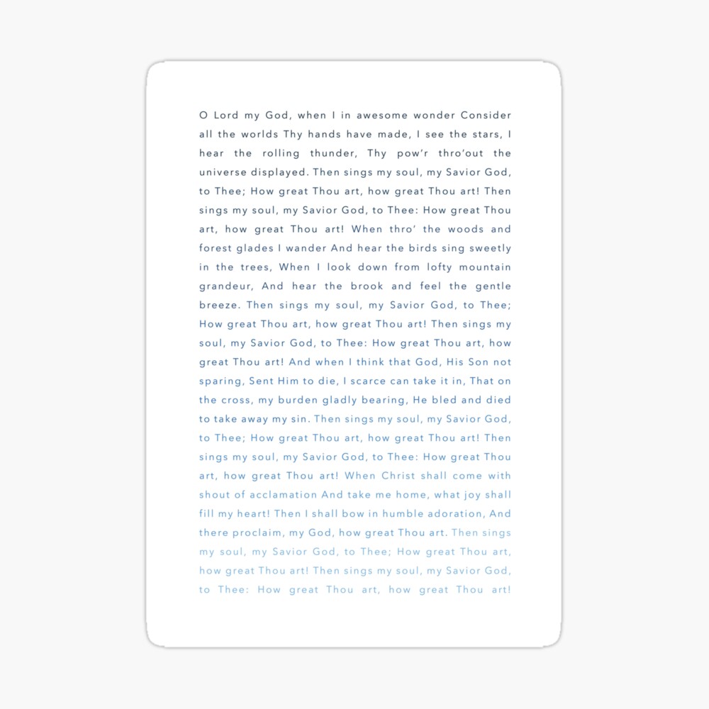 How Great Thou Art Hymn Lyrics Hardcover Journal By Maloryclancy Redbubble