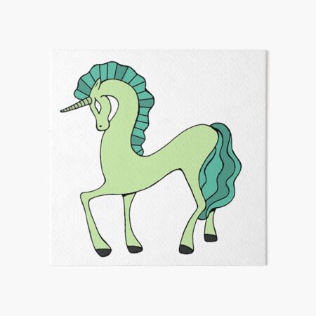 Magical Unicorn Green Art Board Print