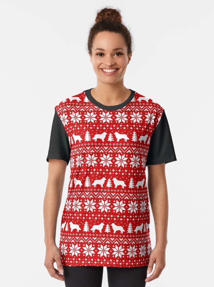 border collie christmas t shirt