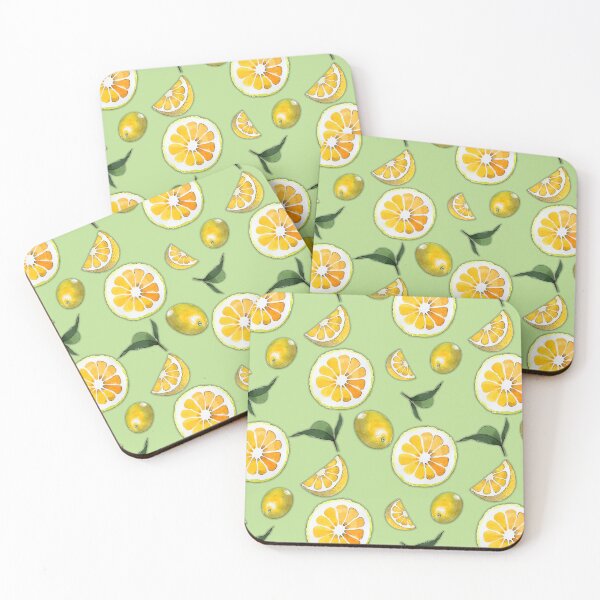 Item preview, Citrus Lemon Pattern on Green designed and sold by GraphicAllusion.