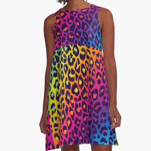 rainbow leopard dress
