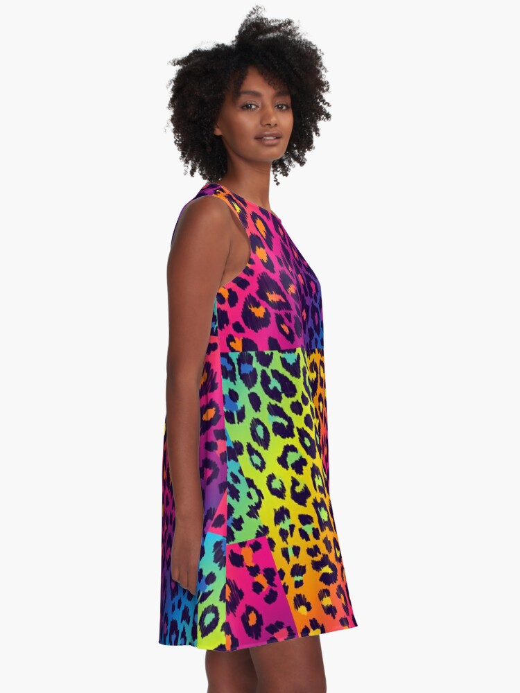 rainbow leopard dress