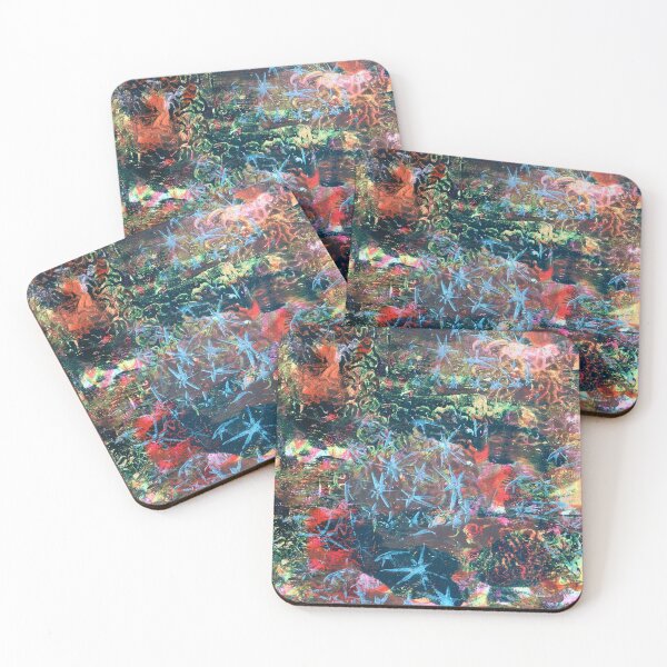 Item preview, Starfish Reef - Abstract Acrylic Monoprint designed and sold by Heatherian.