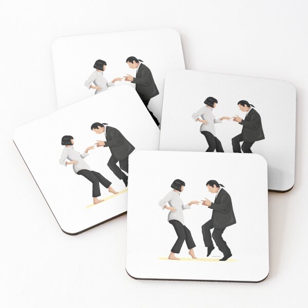 Pulp Fiction Twist Dance | Pop Culture Art Coasters (Set of 4)