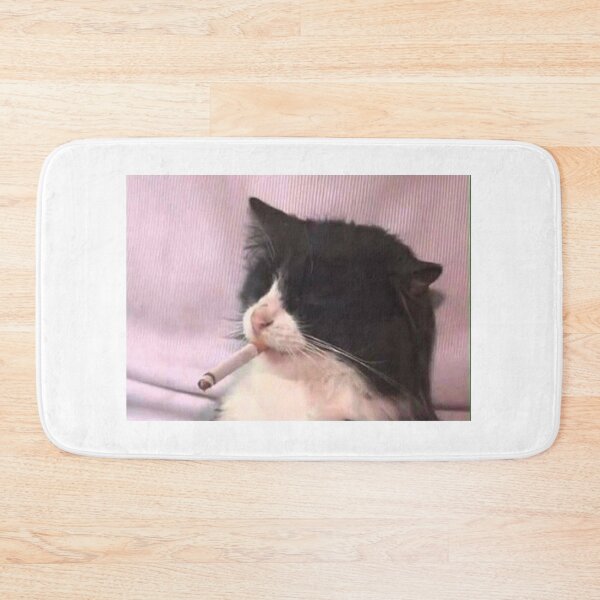 Item preview, Smoking asthetic cat (pink) designed and sold by Thinklikethem.