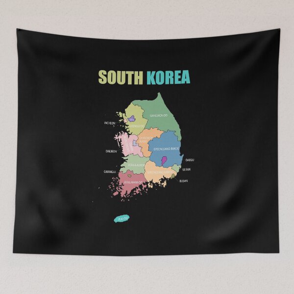 Item preview, Map of the peninsula South Korea with the individual administrative areas designed and sold by Tahuverian.