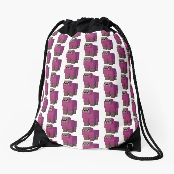 Pink Minecraft Drawstring Bags Redbubble - pink sheep roblox theme park tycoon