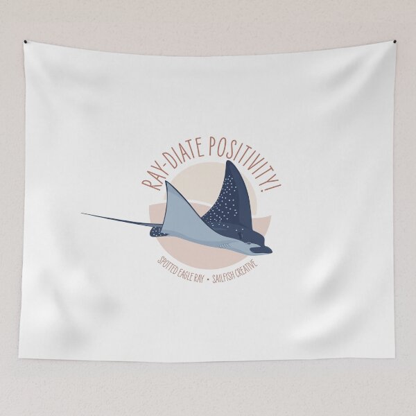 Item preview, Ray-diate Positivity - Spotted Eagle Ray w/sun designed and sold by thesailfish.