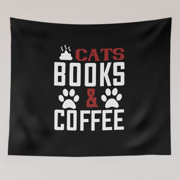 Item preview, Cats, books and coffee designed and sold by Taz-Clothing.