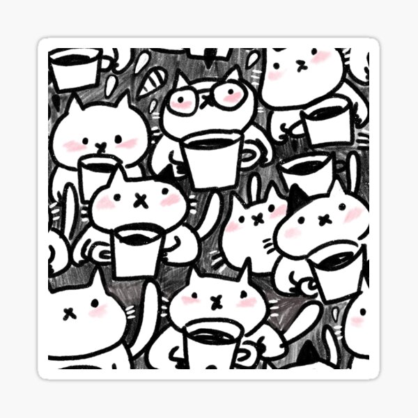 Item preview, Sketchy Coffee cats  designed and sold by kostolom3000.