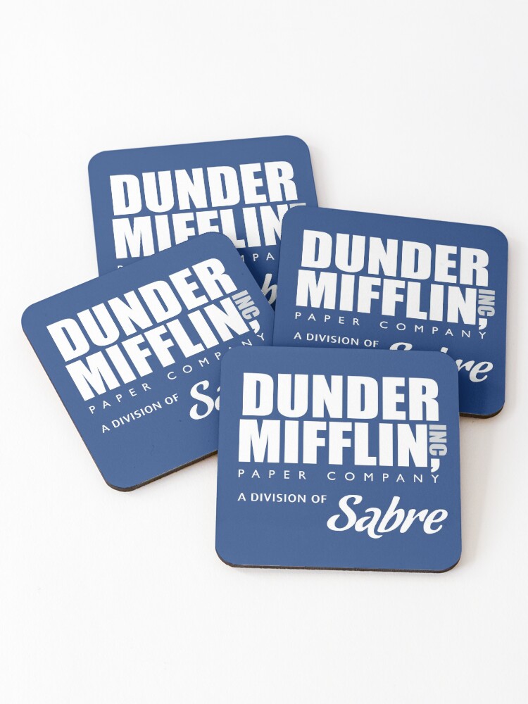  The Office Dunder Mifflin Logo Paper Drink Coasters