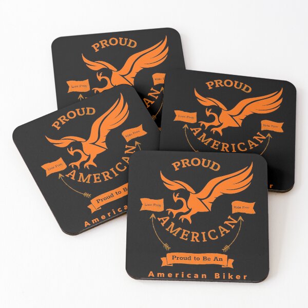 Item preview, Proud American Proud American Biker Orange Text designed and sold by TWMBDesigns.