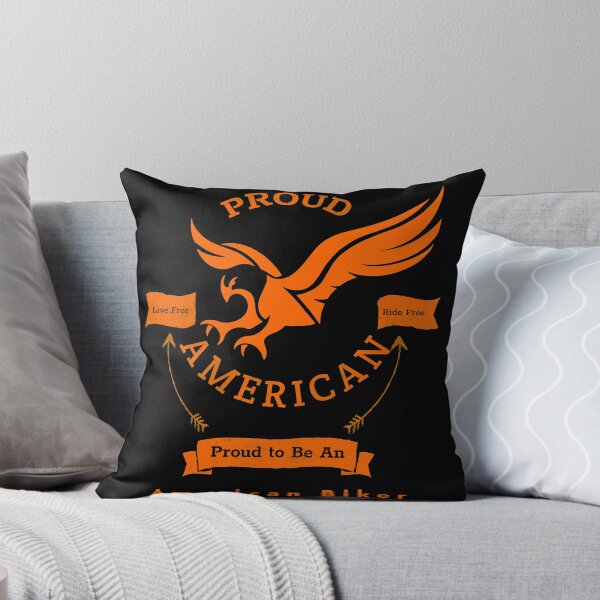 Item preview, Proud American Proud American Biker Orange Text designed and sold by TWMBDesigns.