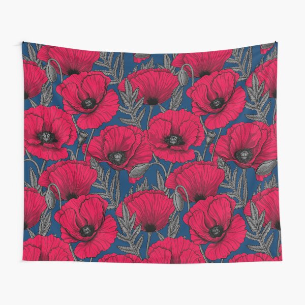 Night poppy garden Tapestry