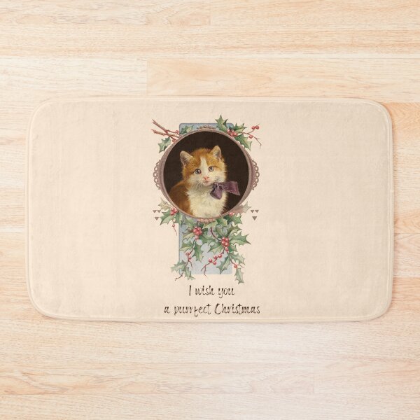 Item preview, Purrfect Christmas - Funny Greeting Card Illustration Collage with Cute Cat designed and sold by CanisArt.