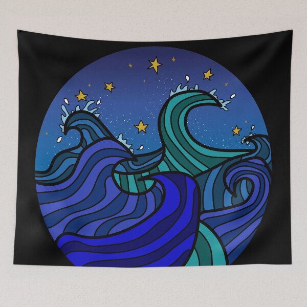 Item preview, Waves In The Night Sky designed and sold by Lozzie Eliza Designs.