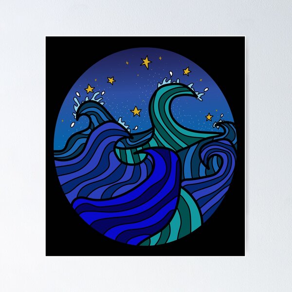 Item preview, Waves In The Night Sky designed and sold by Lozzie Eliza Designs.