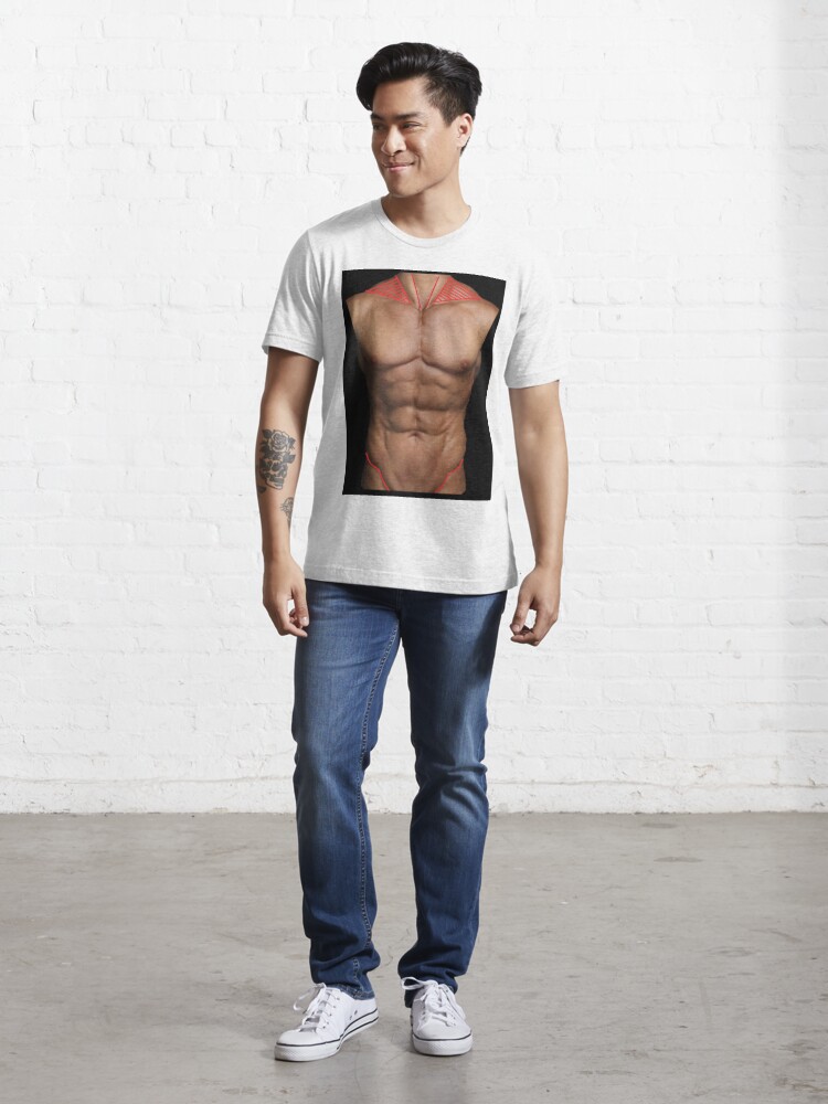 T shirt essentiel avec l uvre torse homme muscl de l artiste