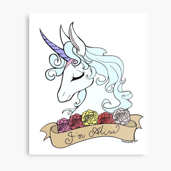 The Last Unicorn I'm Alive Tattoo Design Metal Print