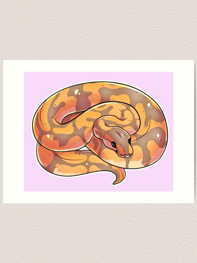 "Banana Ball Python V2" Art Print by cargorabbit Redbubble