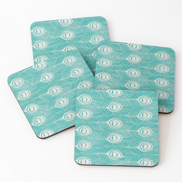 Item preview, Craft Paper - Peacock Feathers on Turquoise designed and sold by FellyFineThings.