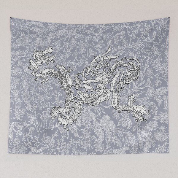 Item preview, Amphibians - Frog - Evolution - Blue Background designed and sold by EvolutionPoster.