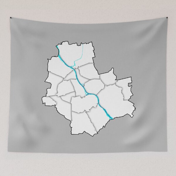 Item preview, Geographical map with outlines of Warsaw in Poland with divided districts, city parts.Flaga Polski, mapa warszawy, warszawa polska, Kolory flagi Polski designed and sold by Marcin Adrian.