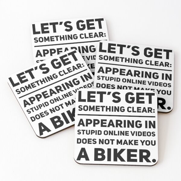 Artikelvorschau, Das Erscheinen in dummen Online-Videos macht Sie nicht zu einem Biker Black Text entworfen und verkauft von TWMBDesigns.