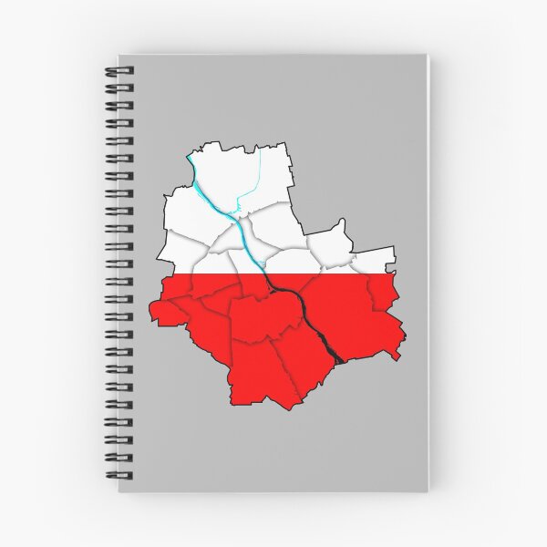 Item preview, Geographical map with outlines of Warsaw in Poland with divided districts, city parts.Flaga Polski, mapa warszawy, warszawa polska, Kolory flagi Polski designed and sold by Marcin Adrian.