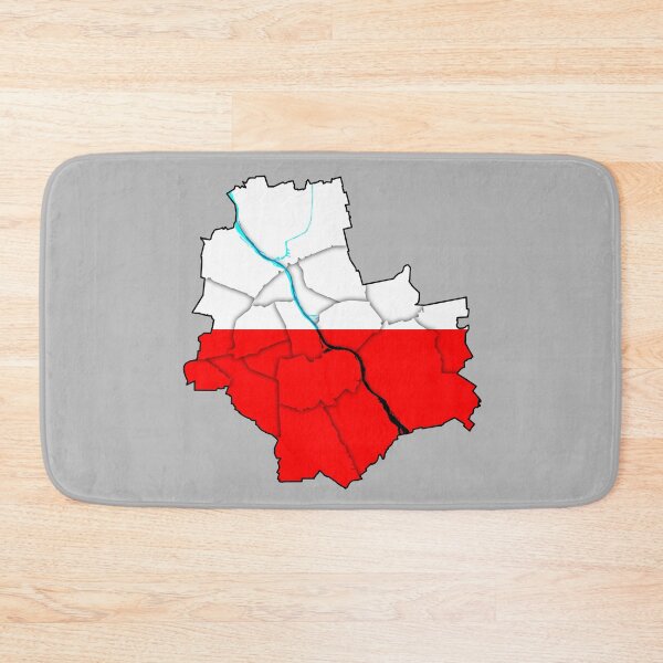 Item preview, Geographical map with outlines of Warsaw in Poland with divided districts, city parts.Flaga Polski, mapa warszawy, warszawa polska, Kolory flagi Polski designed and sold by Marcin Adrian.